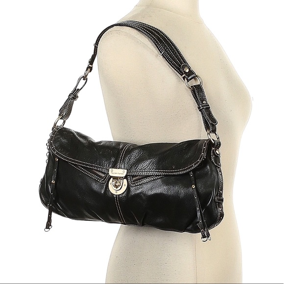 Hayden Harnett Handbags - Hayden Harnett LORCA Turn-lock Satchel Black Genuine Pebbled Leather